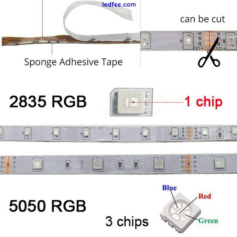 5m 3528/5050 SMD LED Strip Light 12V Car Caravan Motorbike Bright RGB tape lamp 2 