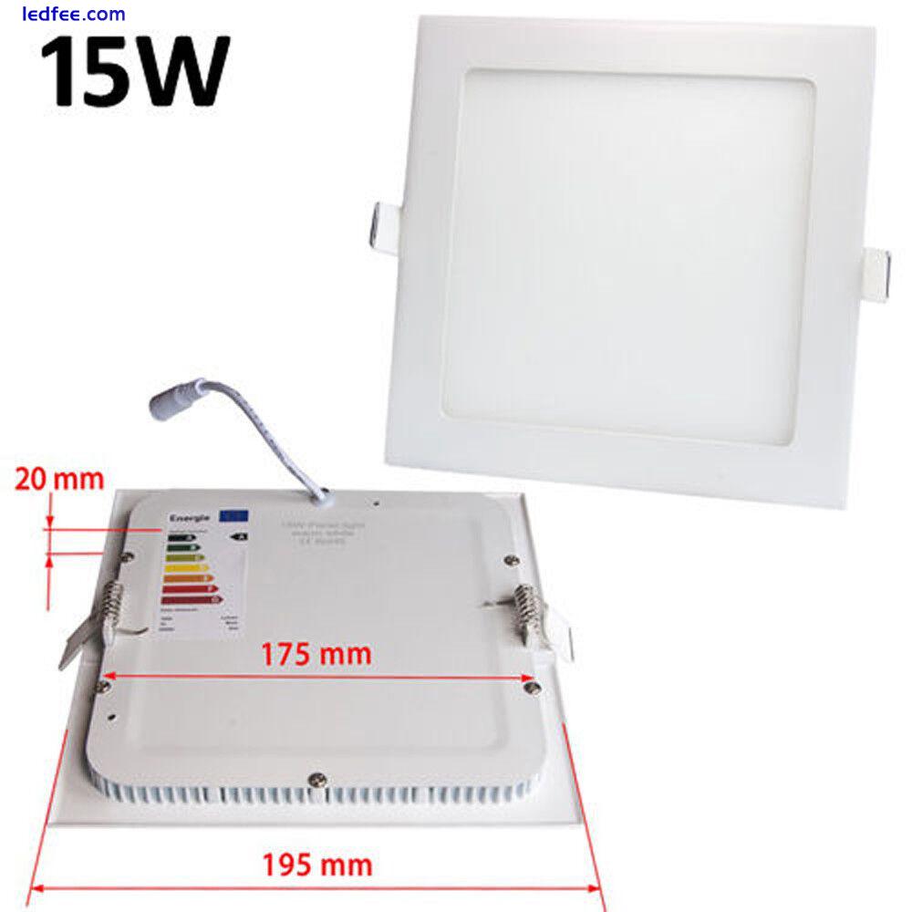 Square LED Recessed Panel Light Ceiling Down Light Flat Panel 12w 15watt 18watt 3 