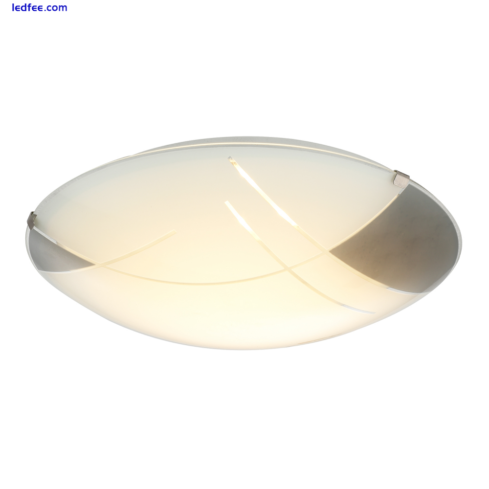 Contemporary Designer LED Opal White Glass Ceiling Light with Grey Gloss Deco... 0 