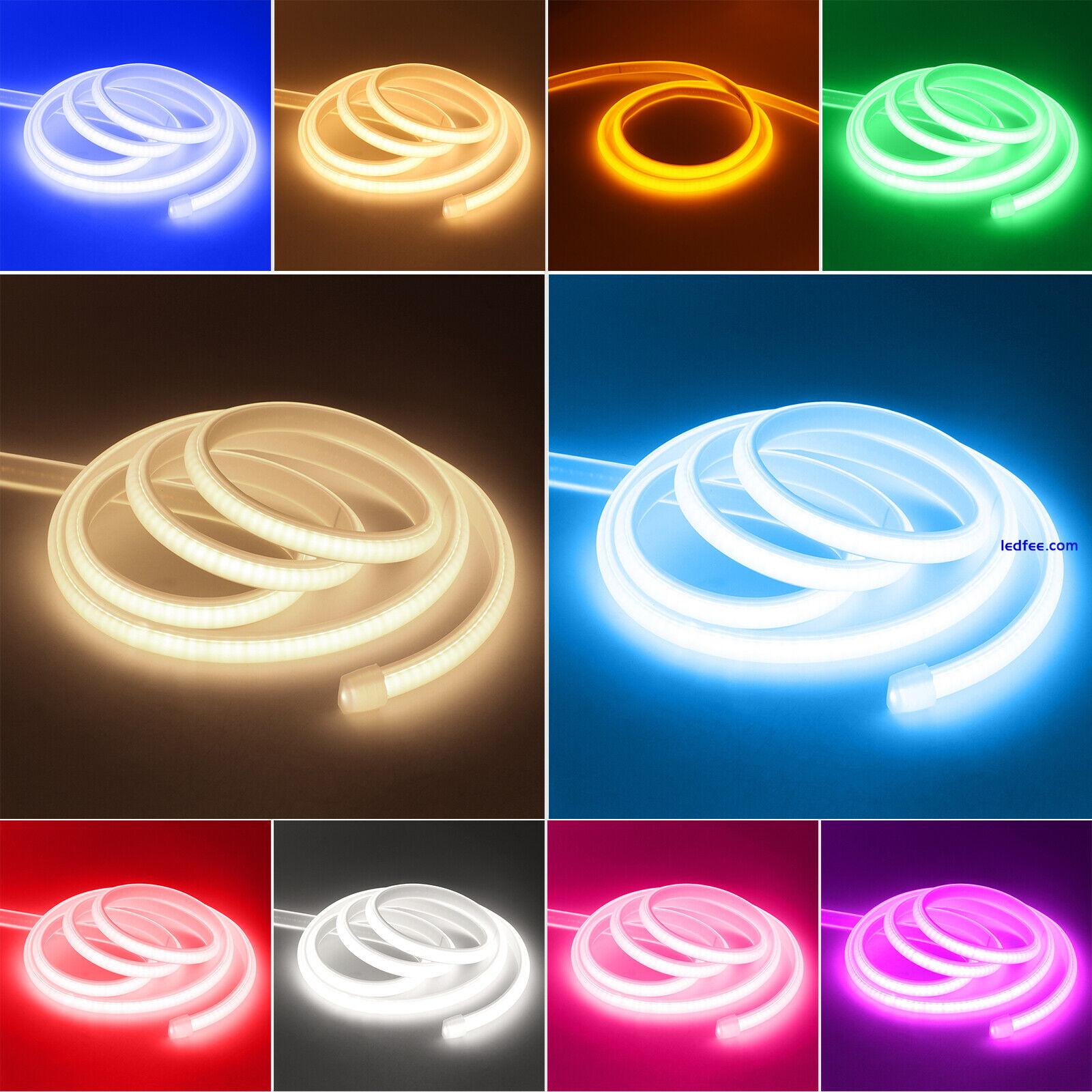 220V COB Neon LED Strip Lights Waterproof Flexible Lamp Outdoor Indoor Lighting 5 