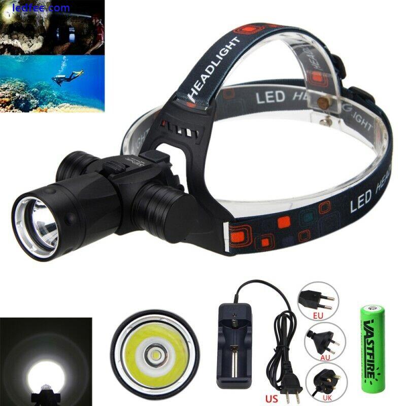 Diving LED Head Light Flashlight Scuba Torch Underwater 100m Dive Lamp 6000LM 0 