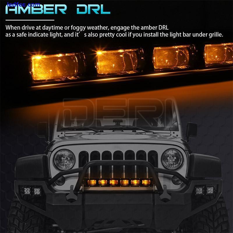 14inch LED Work Light Bar 60W Amber White Spot Flood Fog Driving Offroad ATV SUV 2 