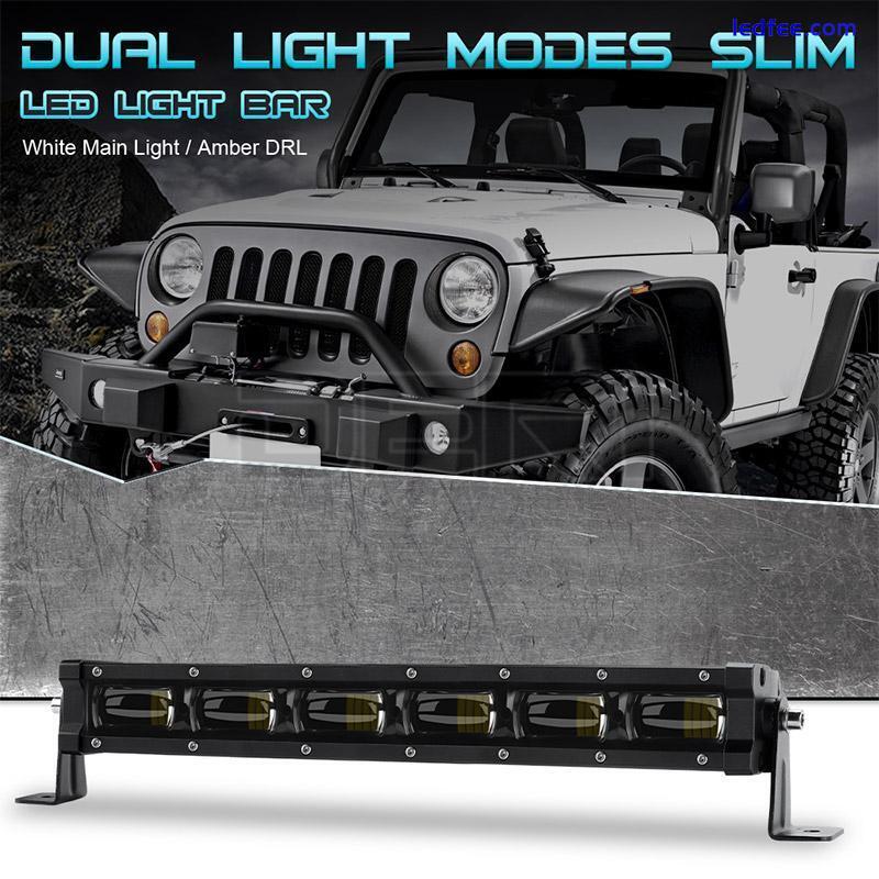 14inch LED Work Light Bar 60W Amber White Spot Flood Fog Driving Offroad ATV SUV 1 