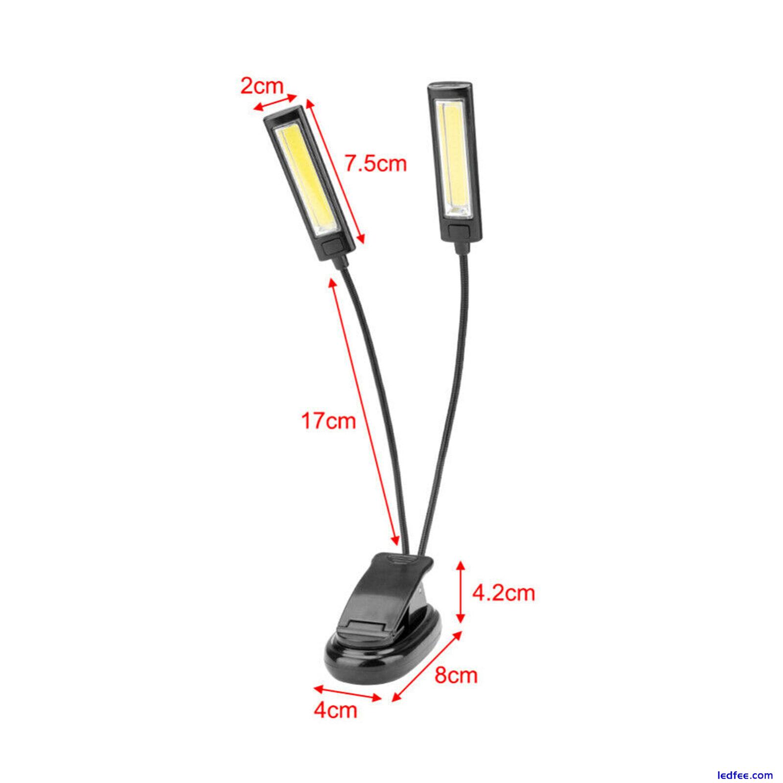 USB COB Flexible Reading LED Light Clip-on Beside Bed Desk Table Lamp Book Lamp 3 