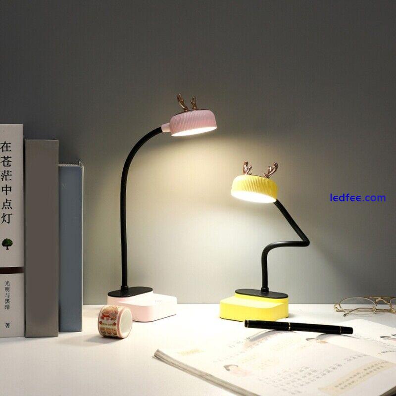 LED Eye-Caring Desk Lamp with USB Charging Port, Dimmable Desk Light Table Lamp 4 