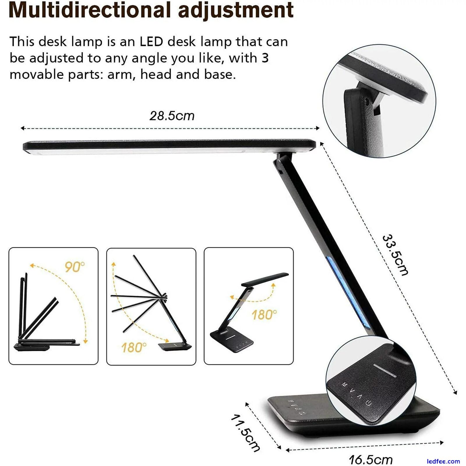 LED Desk Lamp USB Charging Port Table Lamp with Alarm Date Temperature DeskLight 2 