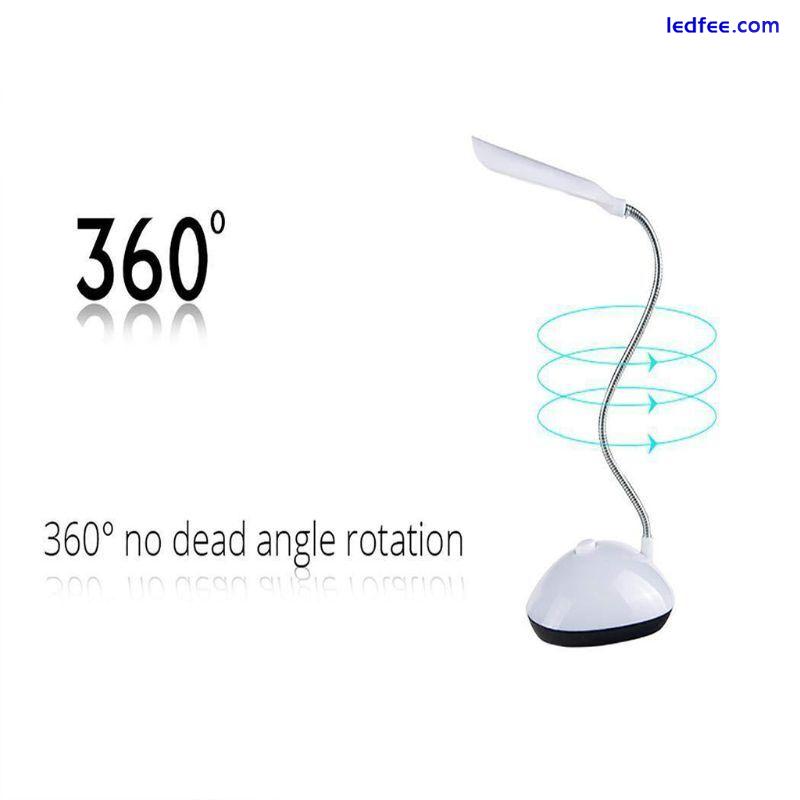 Powered Mini LED Desk Lamp 360 Degree Rotation Reading Table Night Light 4 