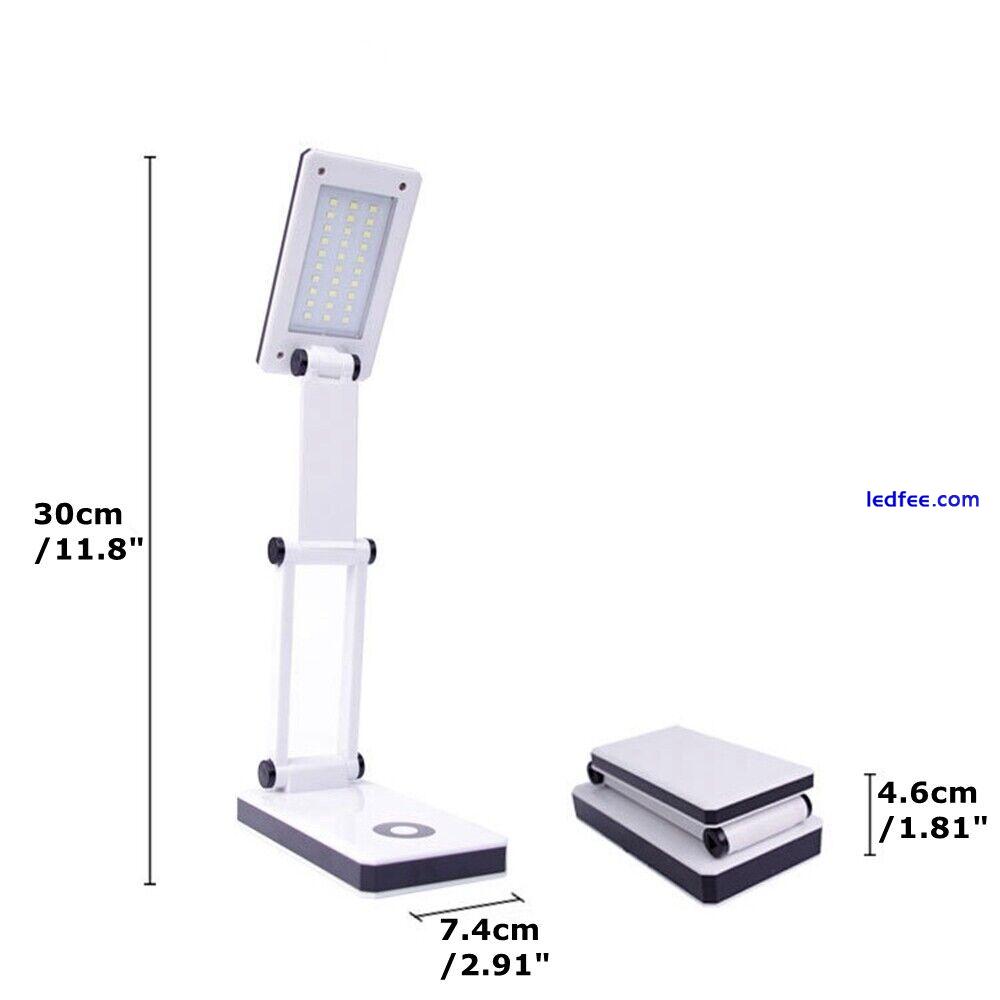 Portable Compact Folding LED Desk Lamp Bright Touch Control Reading Light White 0 