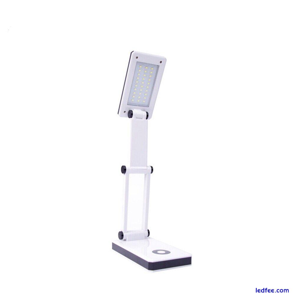 Portable Compact Folding LED Desk Lamp Bright Touch Control Reading Light White 2 