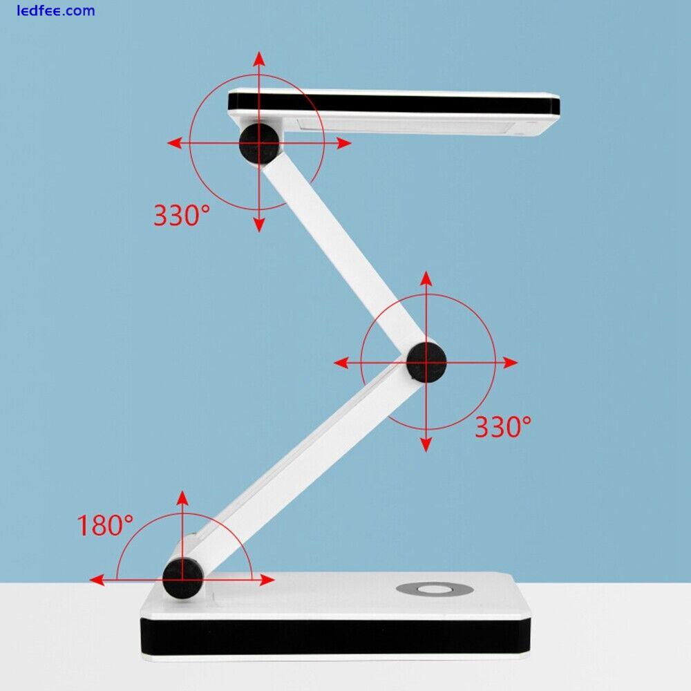 Portable Compact Folding LED Desk Lamp Bright Touch Control Reading Light White 4 