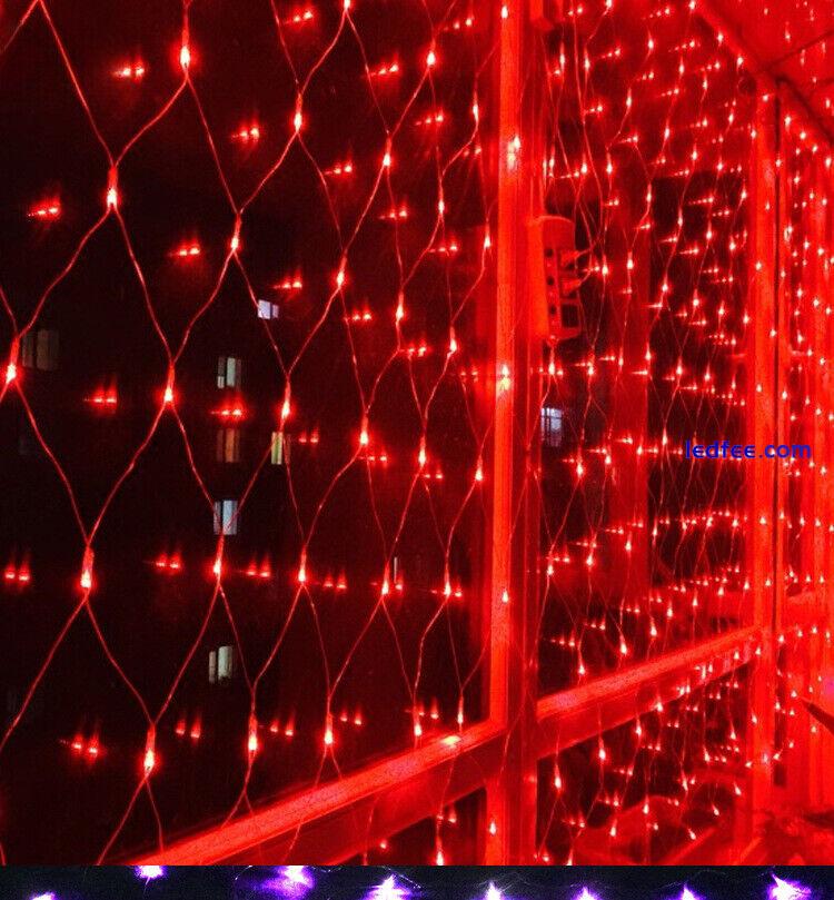 LED Fairy String Net Mesh Curtain Lights Christmas Party Garden Outdoor Decor UK 2 