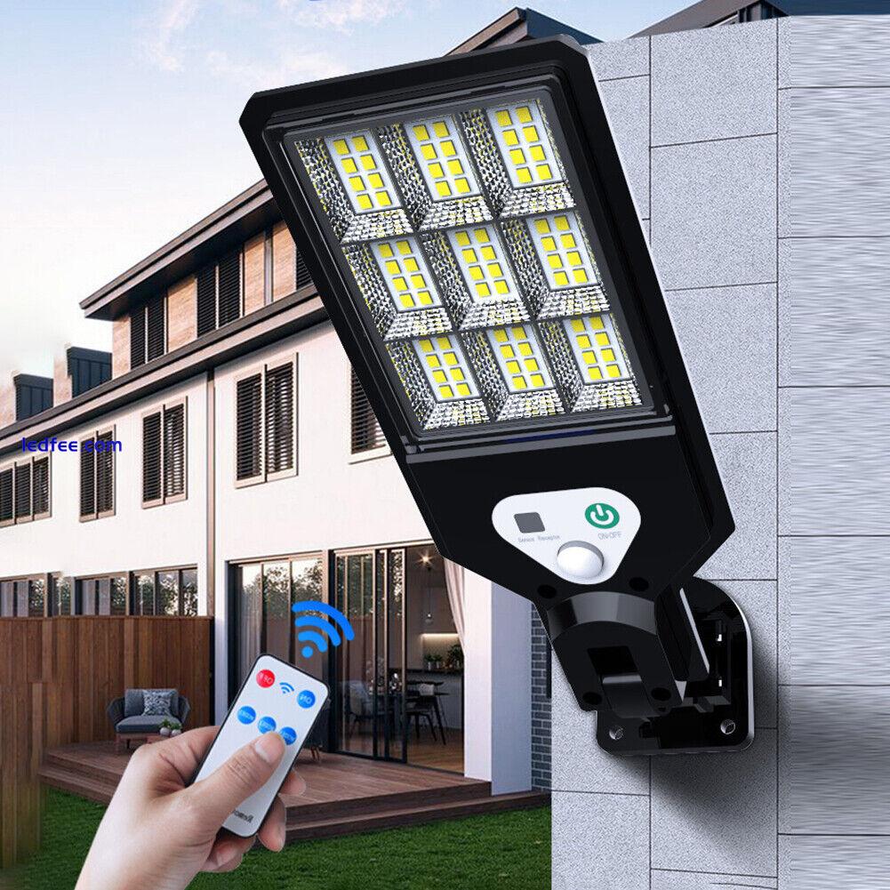 COB LED Solar Street Lights Outdoor Courtyard Porch PIR Remote Control Wall Lamp 1 