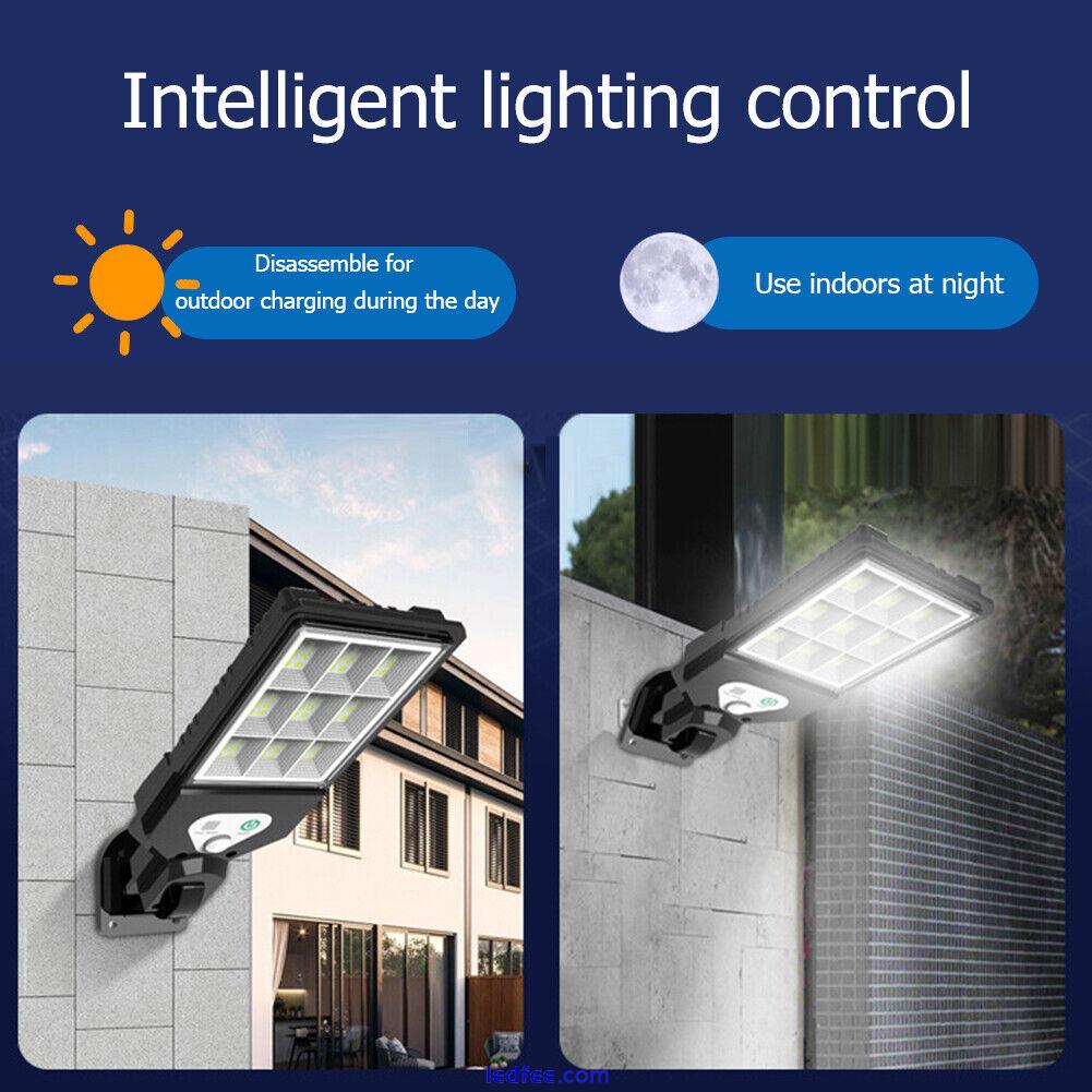 COB LED Solar Street Lights Outdoor Courtyard Porch PIR Remote Control Wall Lamp 2 