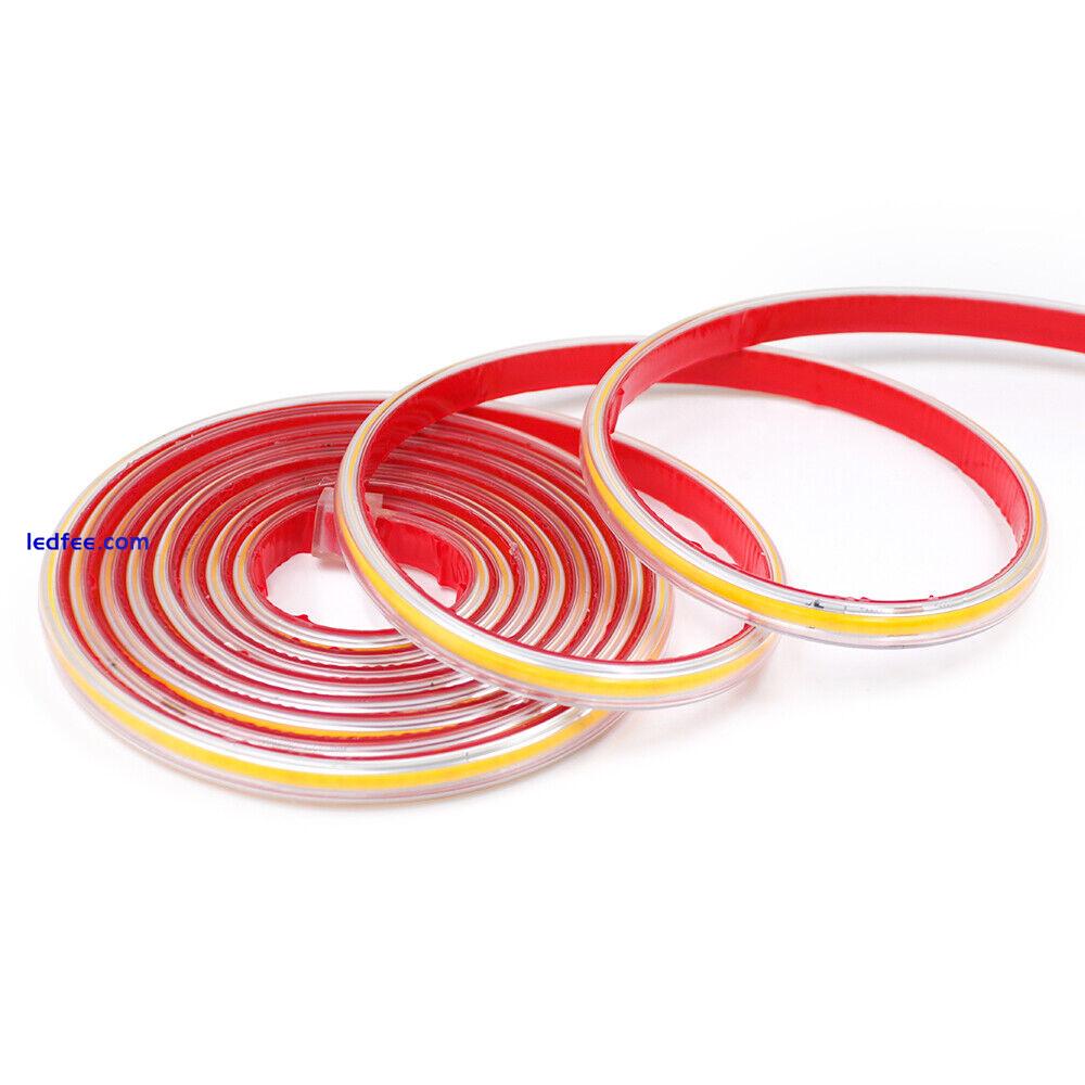 High Density COB LED Strip Lights 220V IP67 Double Side Tape Rope Self Adhesive 5 