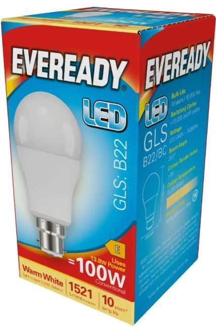 100W Equiv LED GLS Light Bulb Bayonet BC B22 Warm, Cool, Daylight White 2 