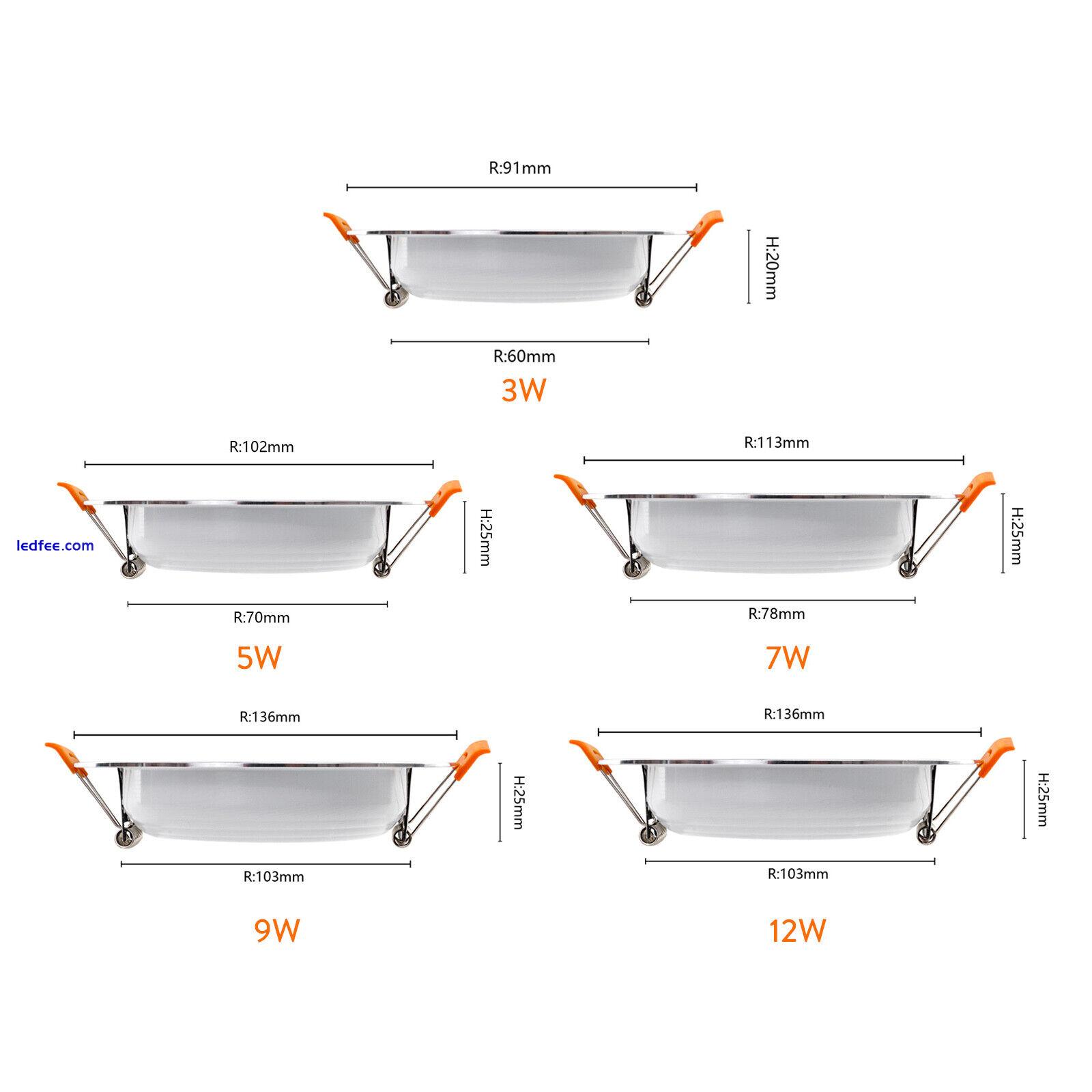 Dimmable LED Recessed Ceiling Downlight 3W 5W 7W 9W 12W 15W 18W Light Lamp BC 0 