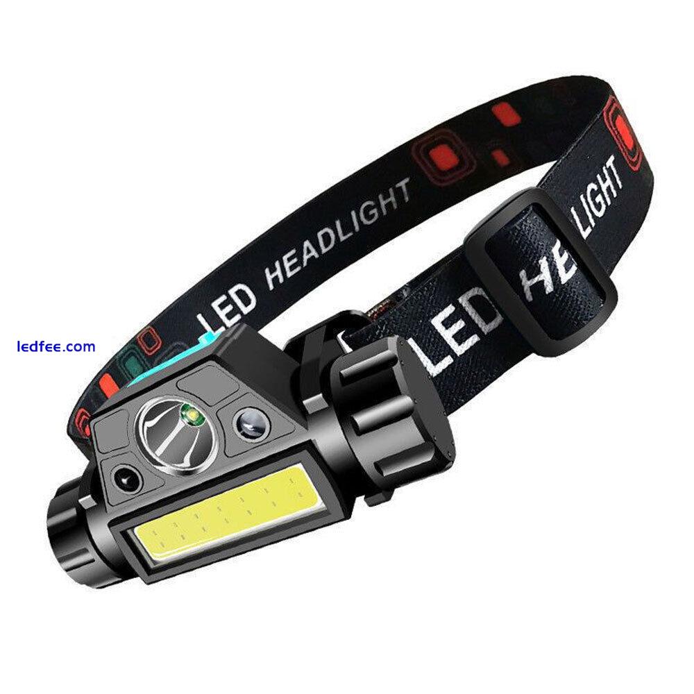 LED Head Torch Rechargeable Night Buddy Headlamp Motion Sensor Waterproof Light 2 