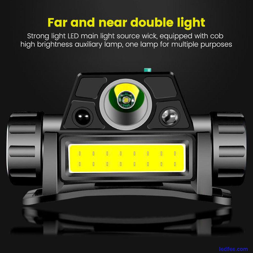 LED Head Torch Rechargeable Night Buddy Headlamp Motion Sensor Waterproof Light 4 