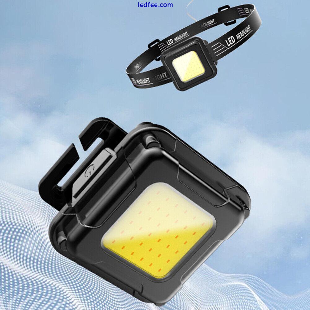 COB LED Headlamp USB Rechargeable Headlight Torch Work Light Bar Head Band Lamp 2 