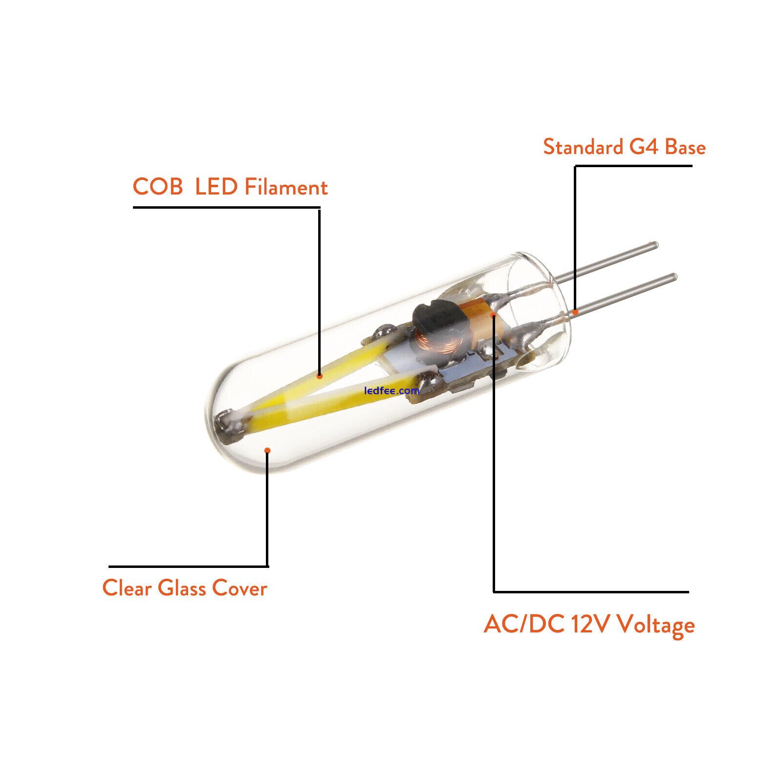 Mini G4 COB LED Filament Light Bulb 3W 12V Replace 15W Halogen Clear Lamps HL806 1 