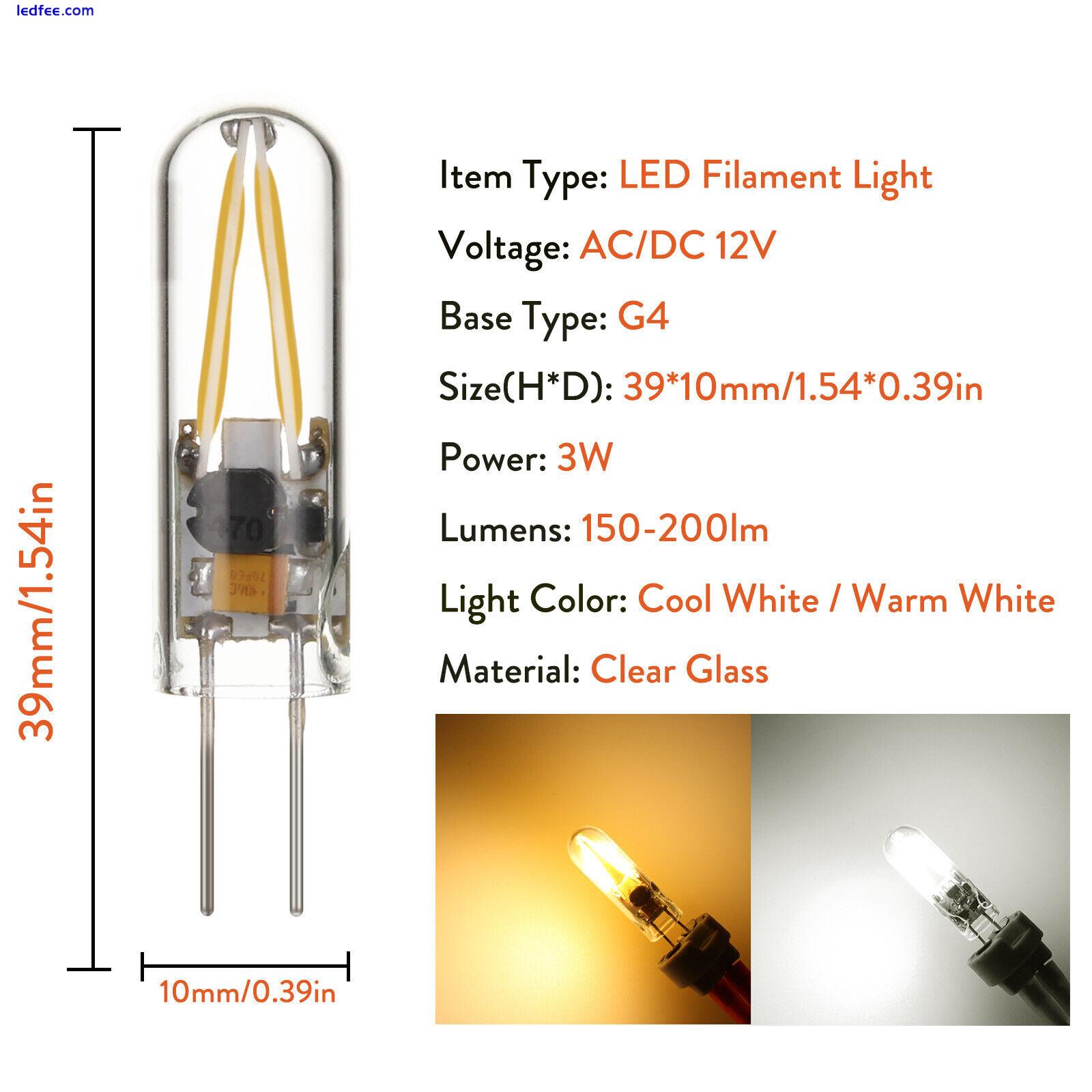 Mini G4 COB LED Filament Light Bulb 3W 12V Replace 15W Halogen Clear Lamps HL806 0 