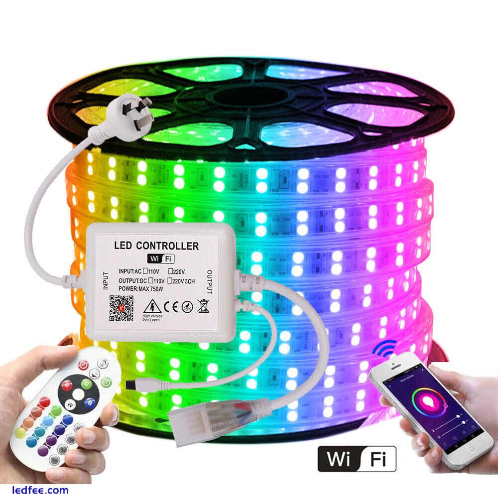 RGB LED Strip Lights 220V 110V 5050SMD IP67 Waterproof Tape Commercial Rope WIFI 0 