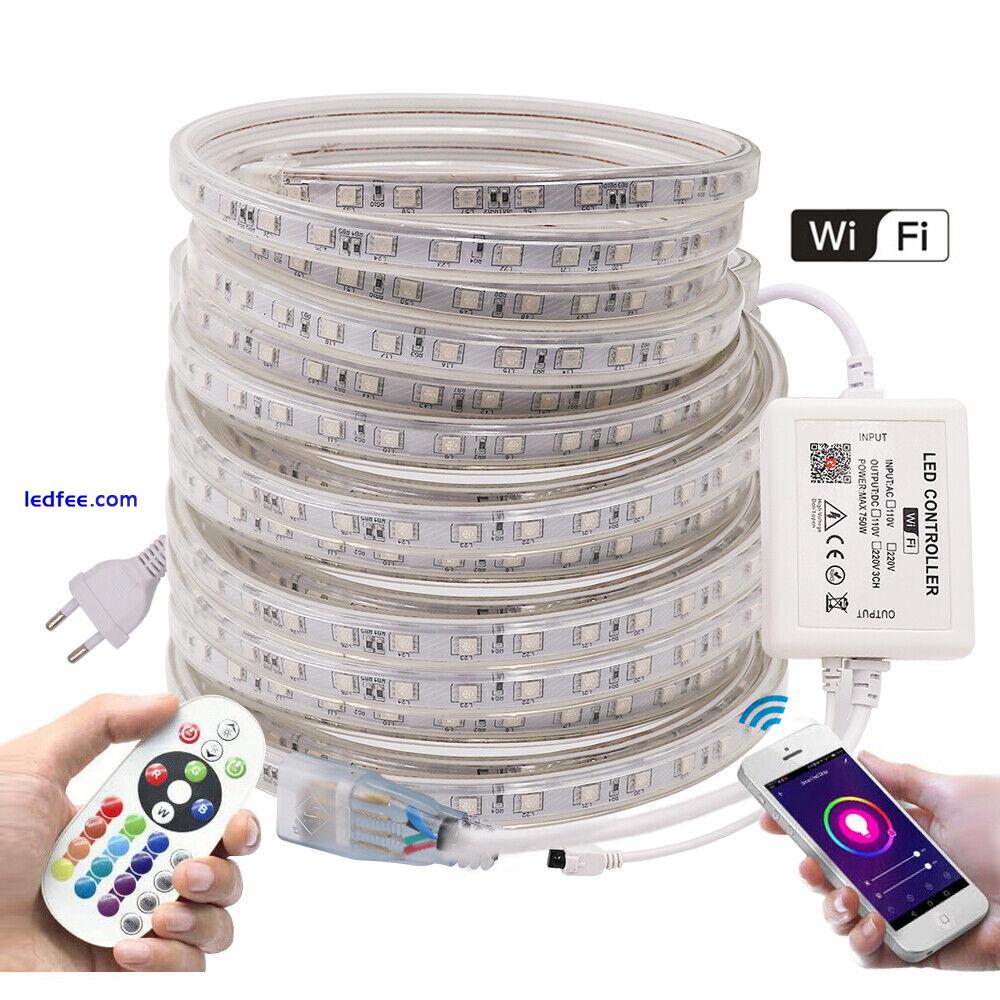 RGB LED Strip Lights 220V 110V 5050SMD IP67 Waterproof Tape Commercial Rope WIFI 1 