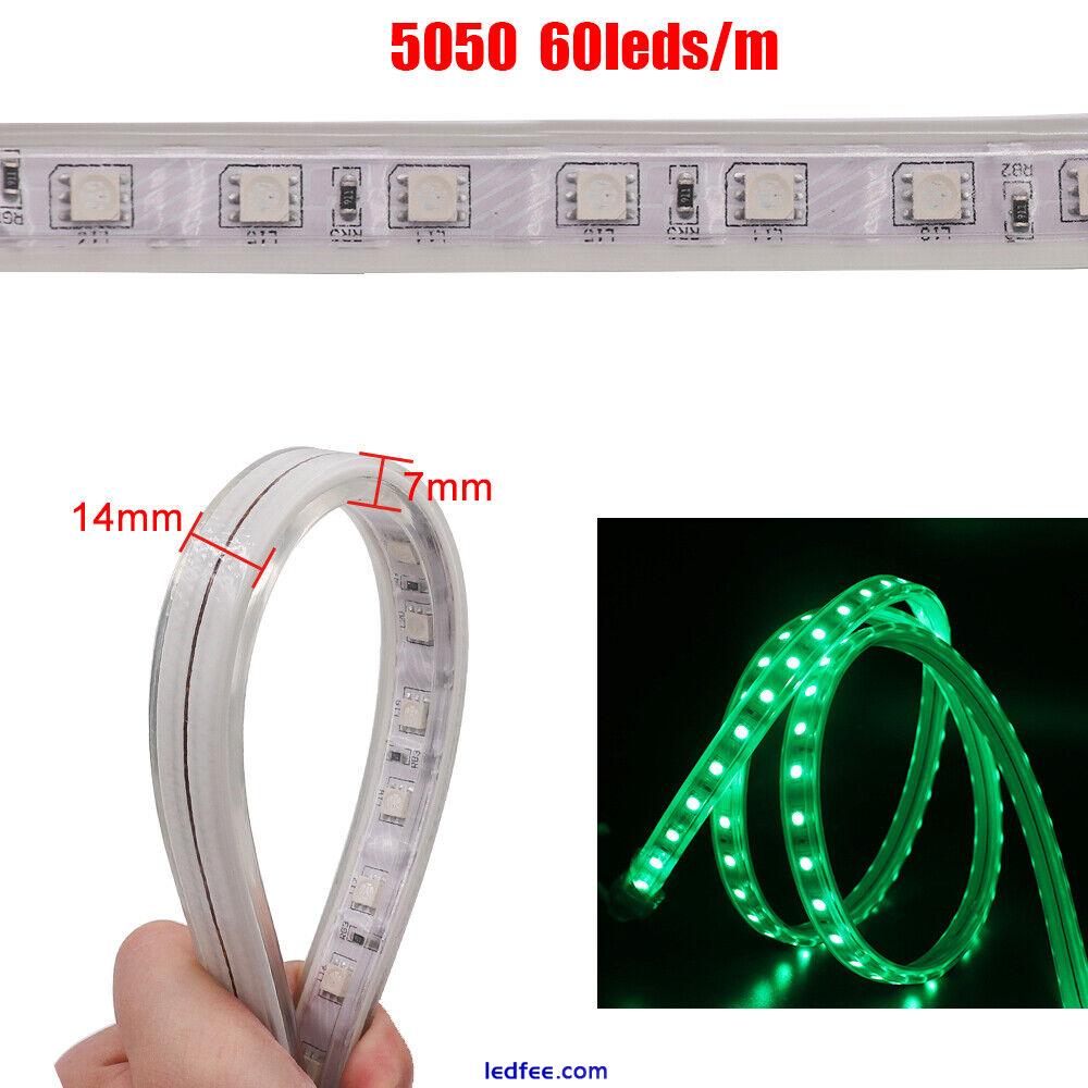 RGB LED Strip Lights 220V 110V 5050SMD IP67 Waterproof Tape Commercial Rope WIFI 5 