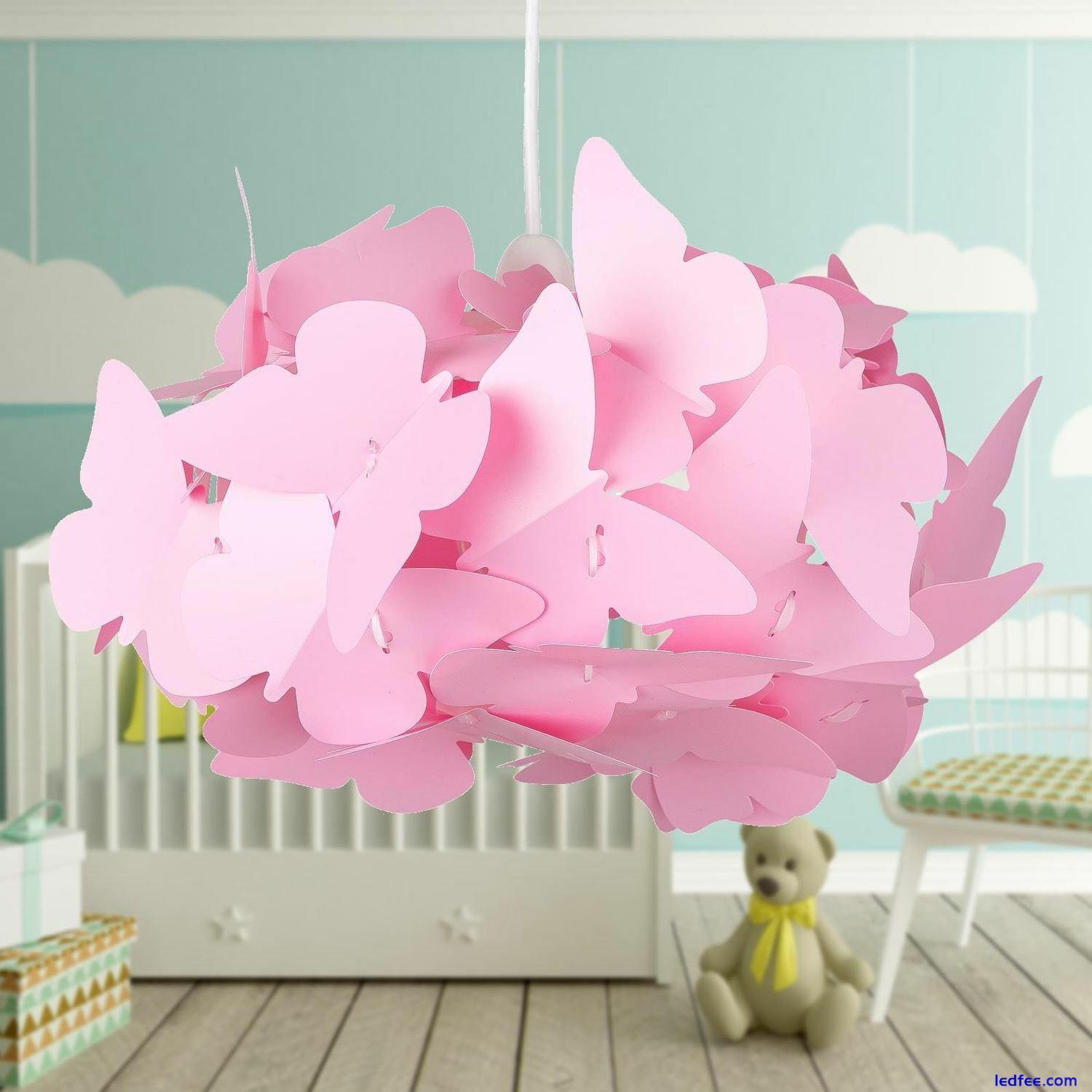 Girls Bedroom Light Shade Lamp Ceiling Pendant Lampshade Pink Butterfly Shade 4 