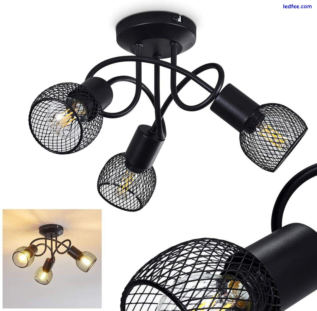 3 Way Ceiling Lights Modern Black Decorative Semi Flush Metal Crossover Fitting 0 