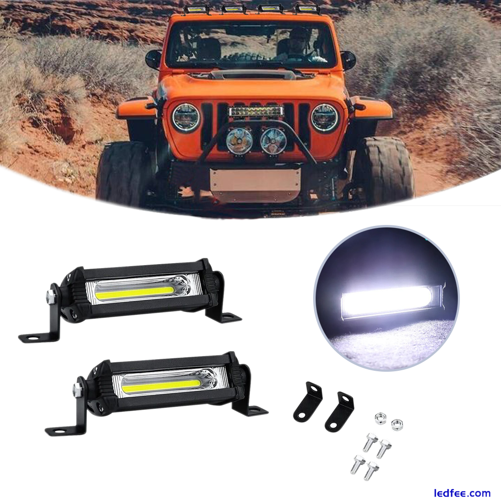 4in Car LED Light Bar Slim Small Single Row Work Off-Road LIGHT Auxiliary light 3 