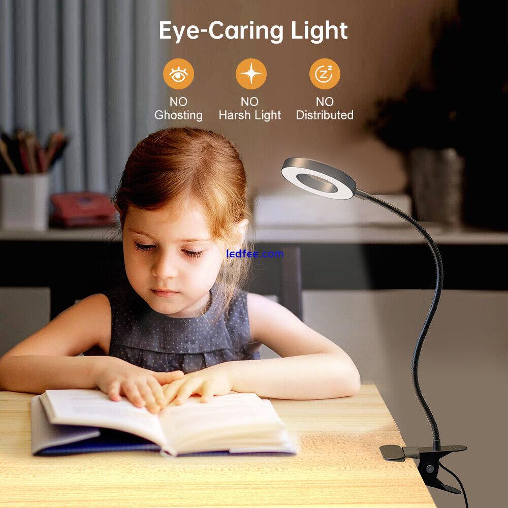 Desk Lamp LED Reading Lamp Clip on Light for Home Office Studying Working Makeup 3 