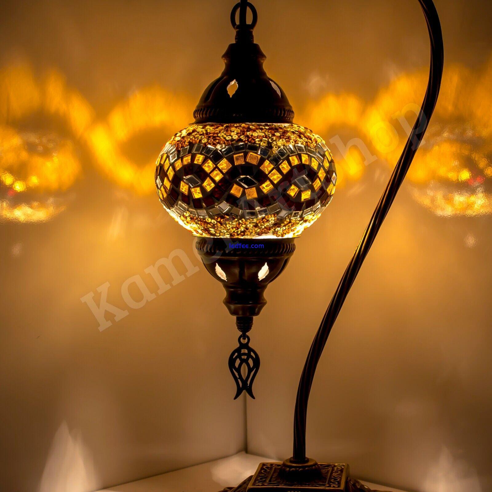 Turkish Moroccan Lamp Table Desk Lamp Handmade Brown With Bulb 0 