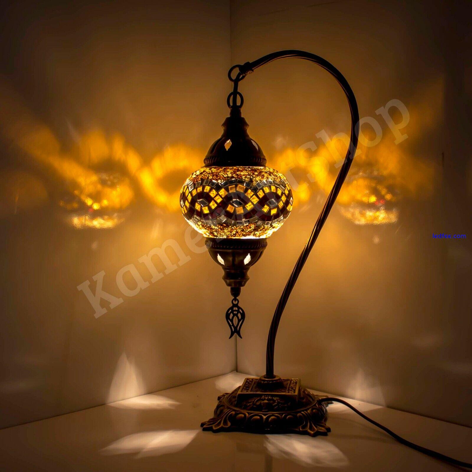 Turkish Moroccan Lamp Table Desk Lamp Handmade Brown With Bulb 1 