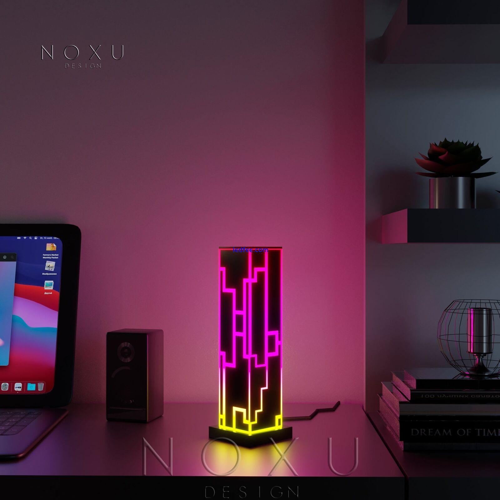 Futuristic Galactic style Desk Lamp Acrylic Light Decor LED Remote Contolled Tab 4 