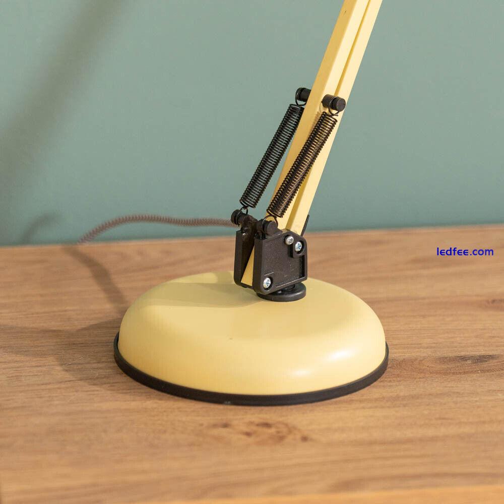 Yellow Desk Table Lamp Craft Office Task Reading Light Adjustable Arm Head 2 