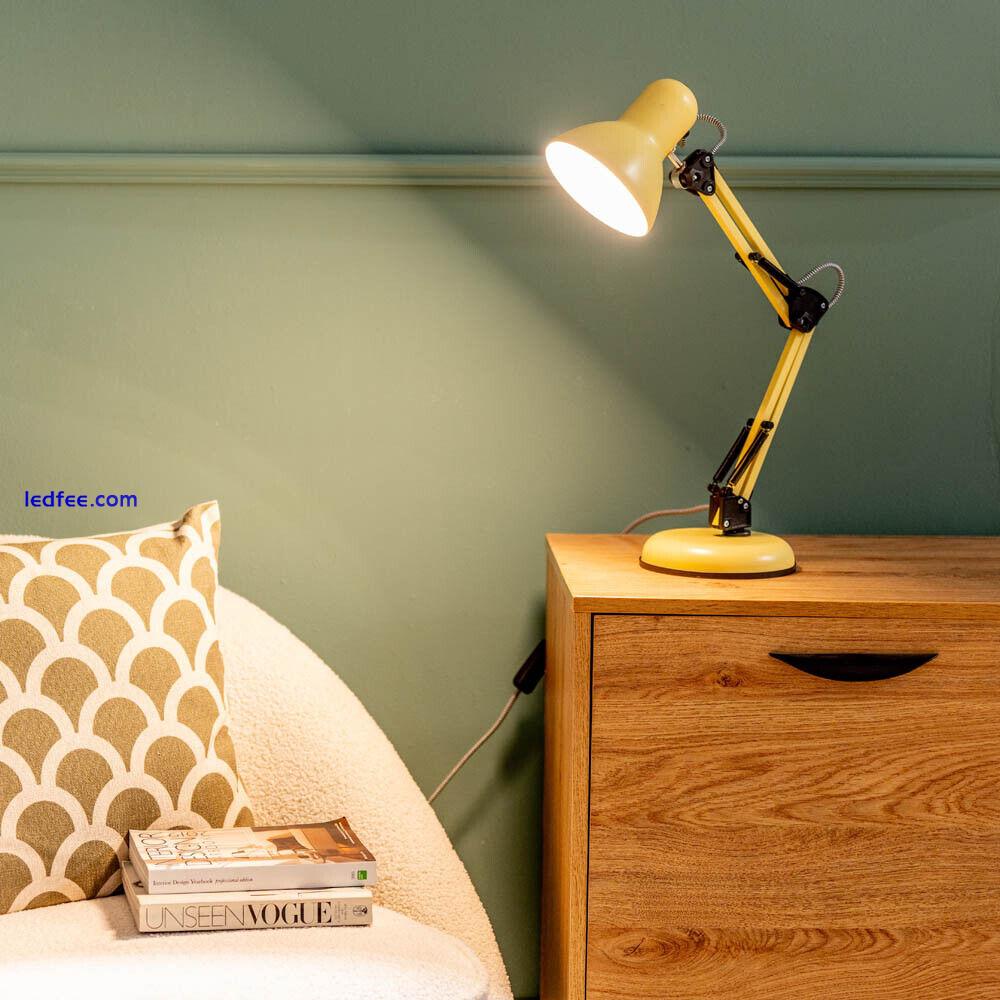 Yellow Desk Table Lamp Craft Office Task Reading Light Adjustable Arm Head 0 