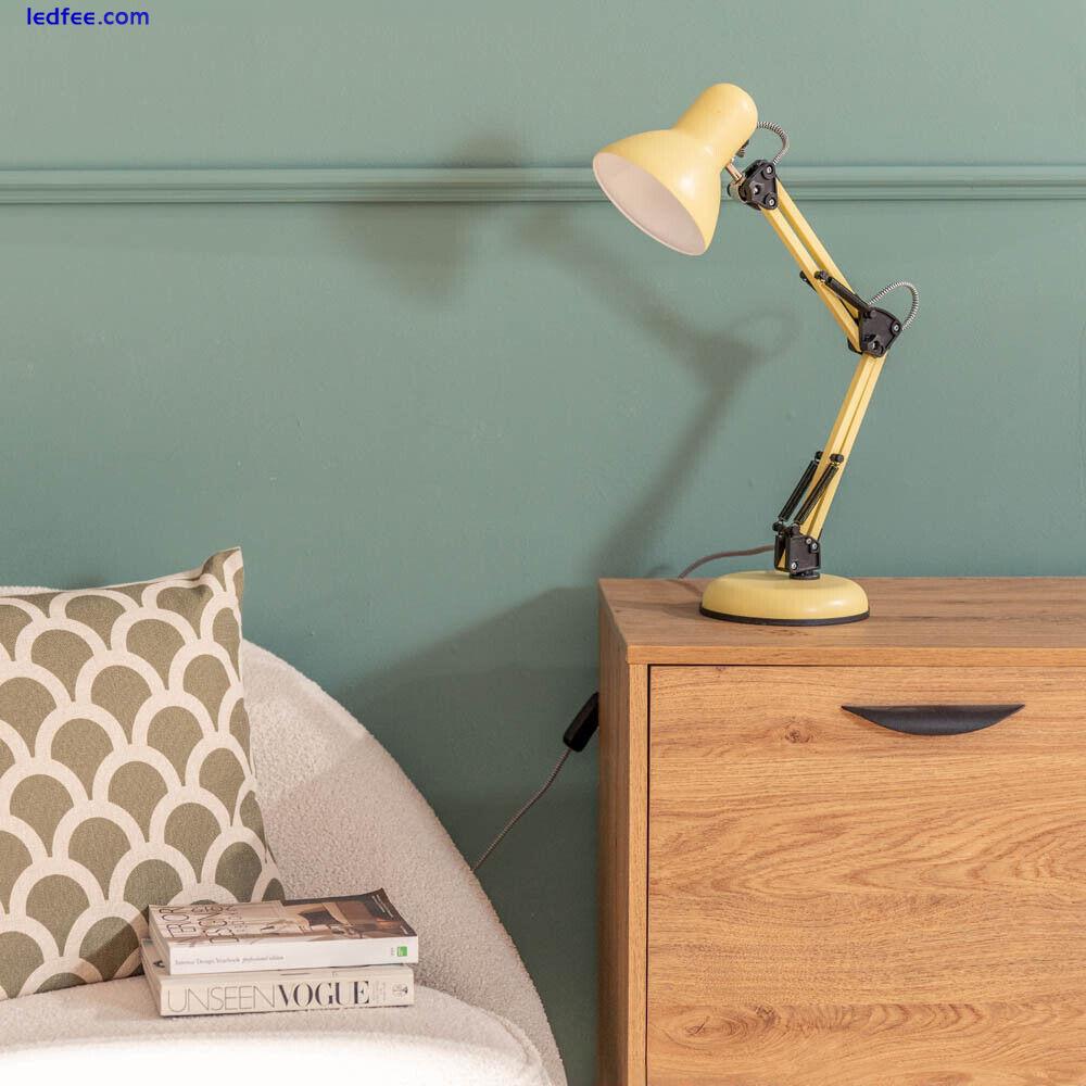 Yellow Desk Table Lamp Craft Office Task Reading Light Adjustable Arm Head 1 