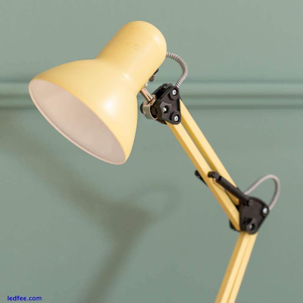 Yellow Desk Table Lamp Craft Office Task Reading Light Adjustable Arm Head 3 