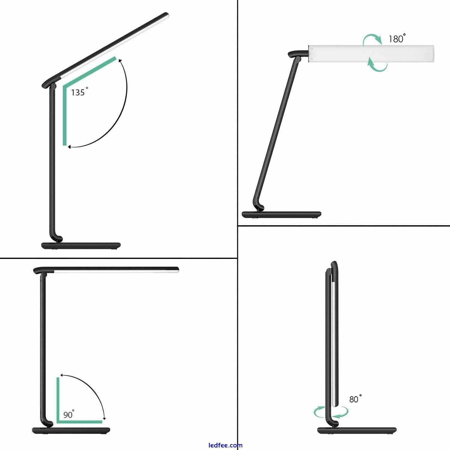 LED DESK LAMP 5 COLOUR TEMPERATURES 7 BRIGHTNESS LEVELS USB CHARGING PORT - UK 4 