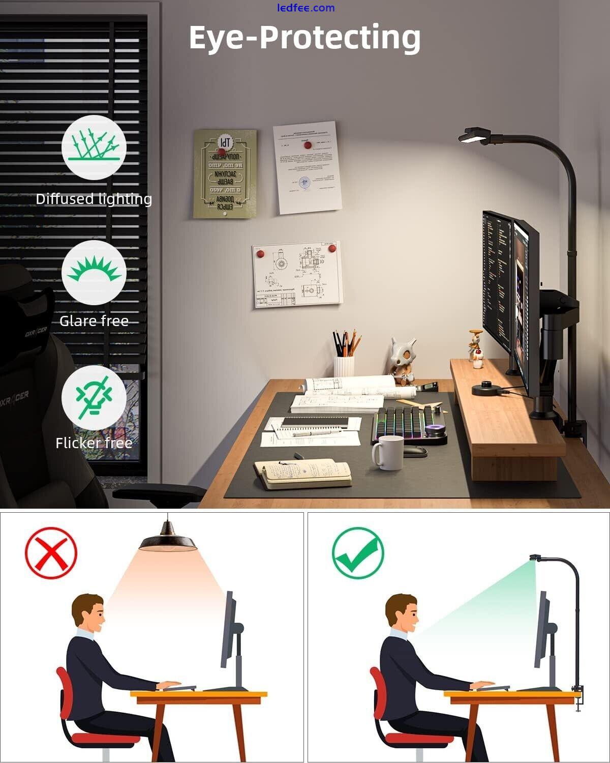 24W LED Double-Head Desk Lamp Wide & Bright Dimmable Eye-Protecting Office Light 1 