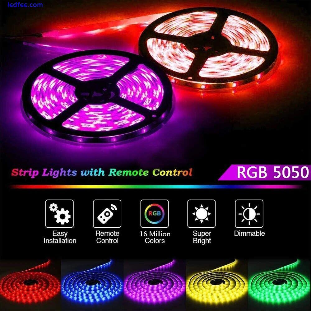 5-20M LED Strip 5050 RGB Lights Colour Changing Tape Cabinet Kitchen Lighting UK 2 