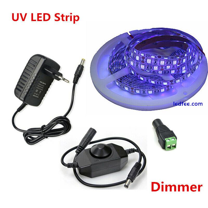 5M 10M UV Led Strip disco Blacklight 5050 dimmer Ultraviolet 395-400nm tape lamp 0 