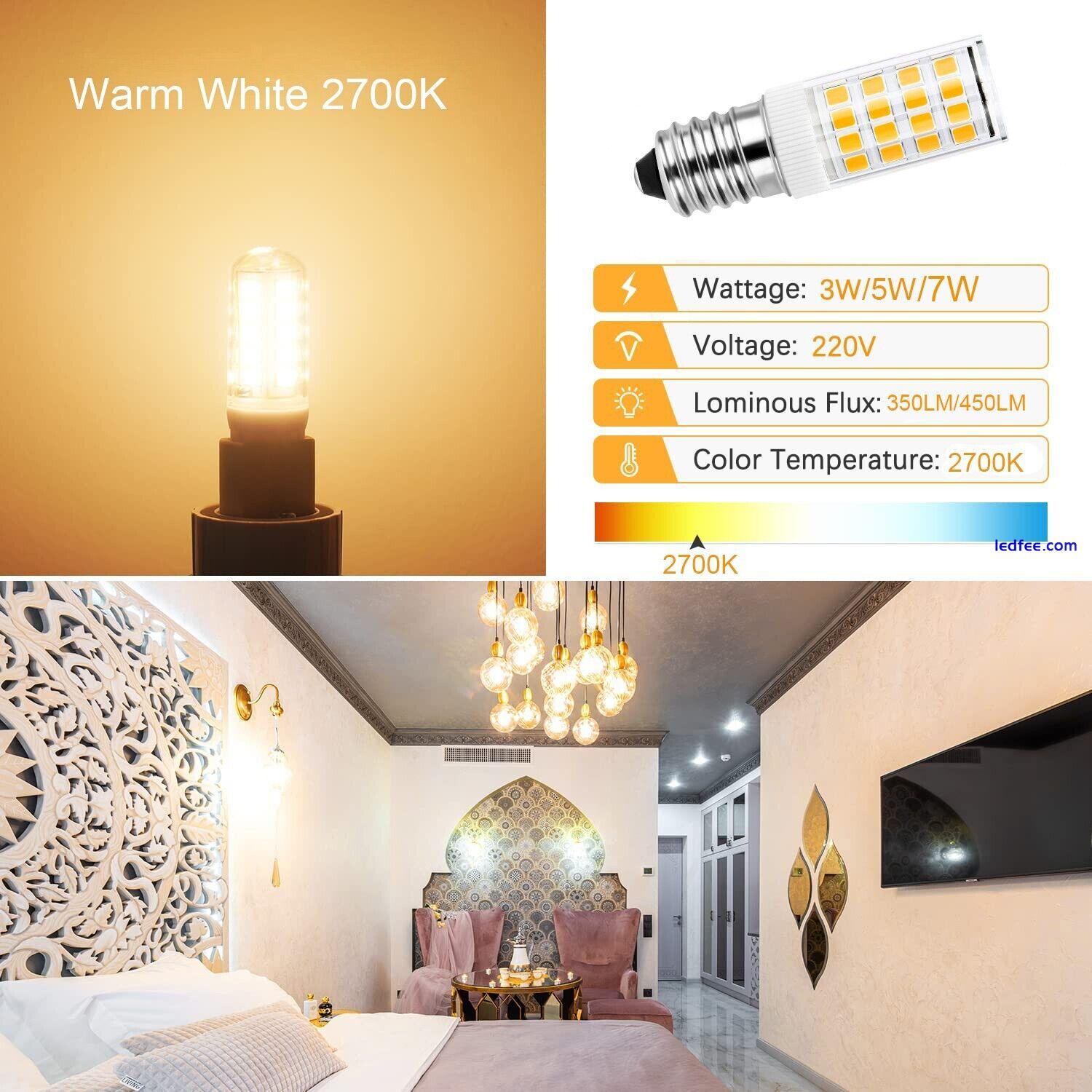 LED Light Bulb E14 3|5|7W Warm White for Kitchen Range Hood Chimney Fridge A* 4 