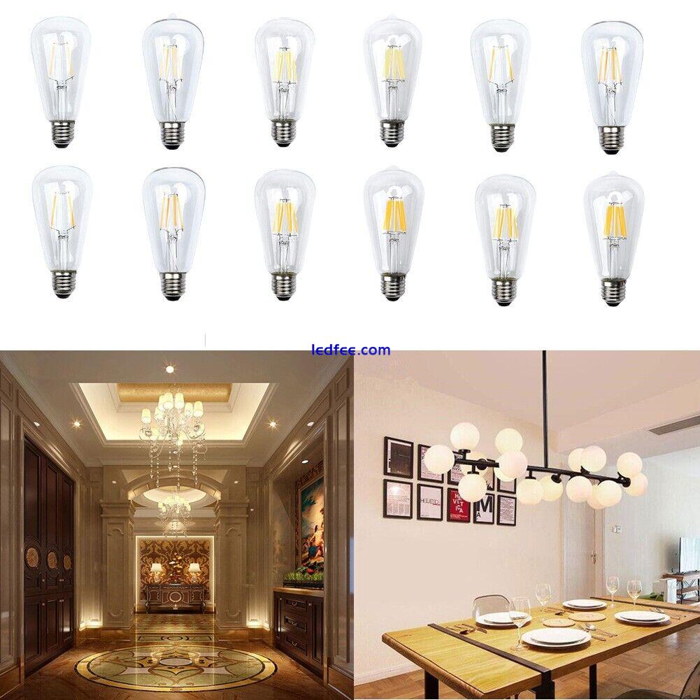 Vintage E27 B22 ES ST64 Filament LED Light Bulb 2/4/6/8W Industrial Edison Lamps 0 