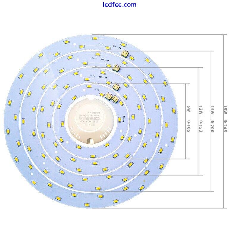 12/15/18W Circle Shaped 5730 LED Panel Ceiling Lights Fixture Board Lamps Plate 4 