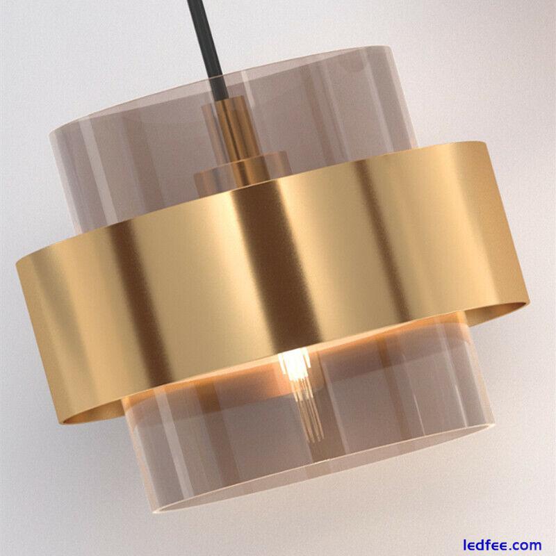 Grey Glass Pendant Light Kitchen Lamp Bar Ceiling Lights LED Chandelier Lighting 3 