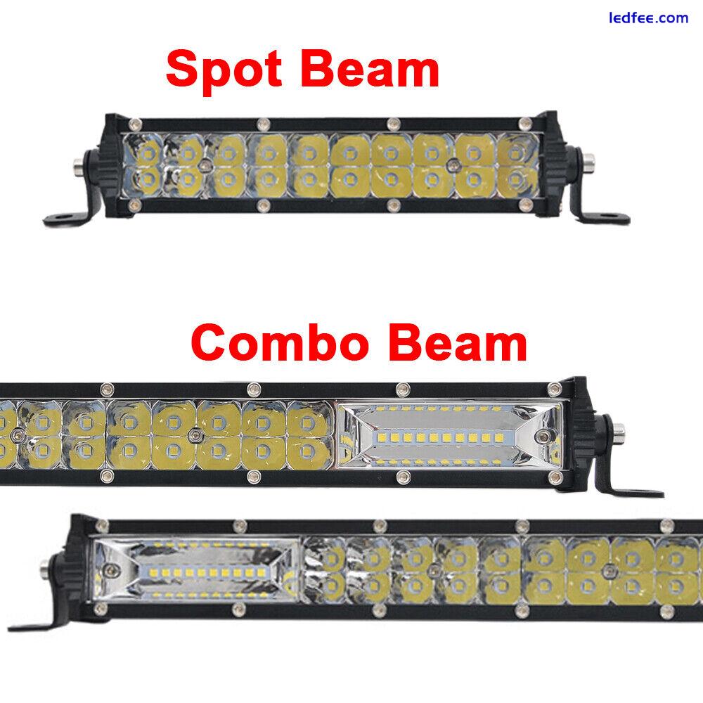 7 13 20 25 32 38 45 50 inch 480W Slim Offroad LED Work Light Bar Fog Driving SUV 2 