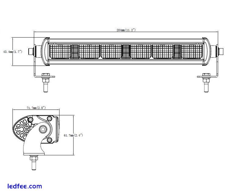 12 Inch. LED Work Light Bar Position Drl For Off-road SUV 4X4 12V 24V 3 Modes 0 