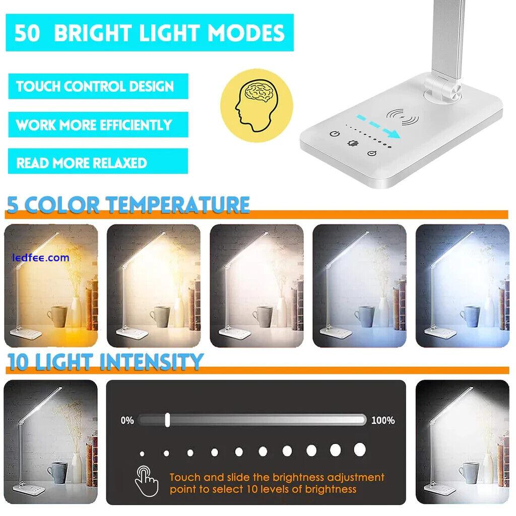 BIENSER LED Desk Lamp with Wireless Charger, USB Charging Port, Table Lamp. 3 